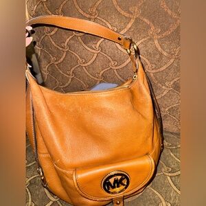 Michael Kors Brown Leather Hobo Bag